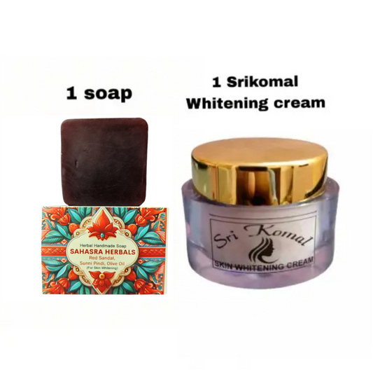 1 Whitening Herbal Soap & 1 Srikomal Whitening cream