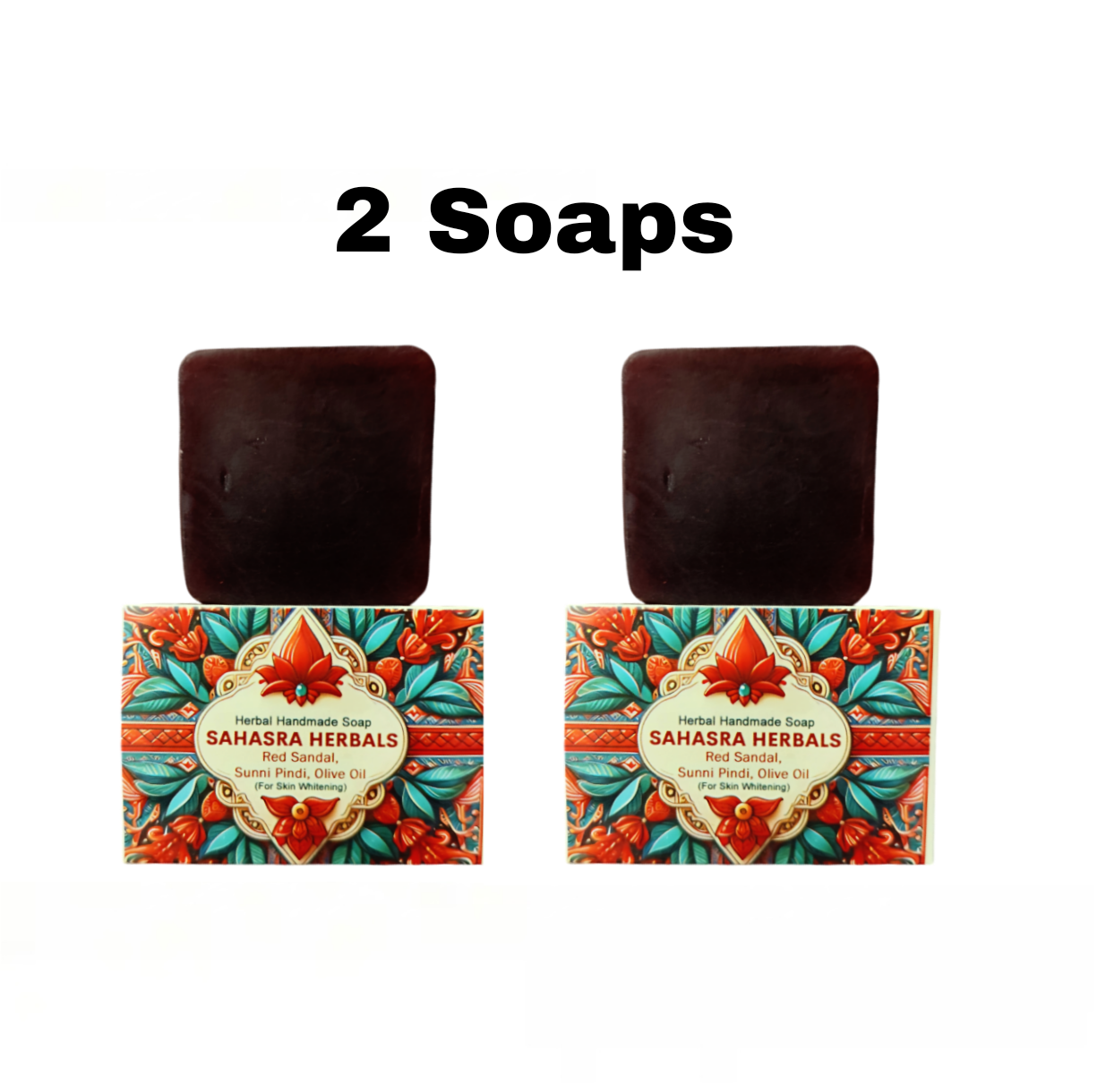 2 Soaps, Sahasra Herbals Red Sandal Whitening Soaps